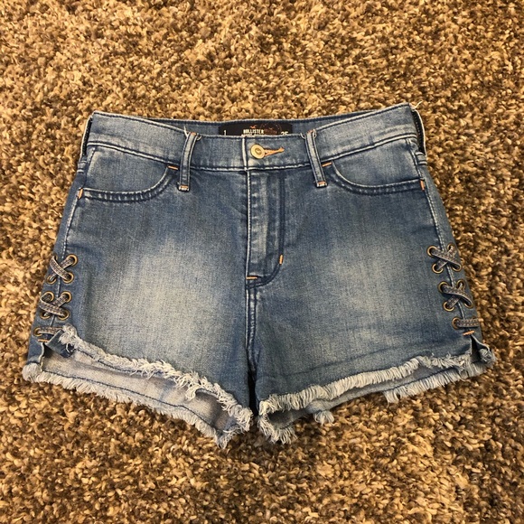 Hollister Pants - Hollister Cross Tie High Waisted Jean Shorts
